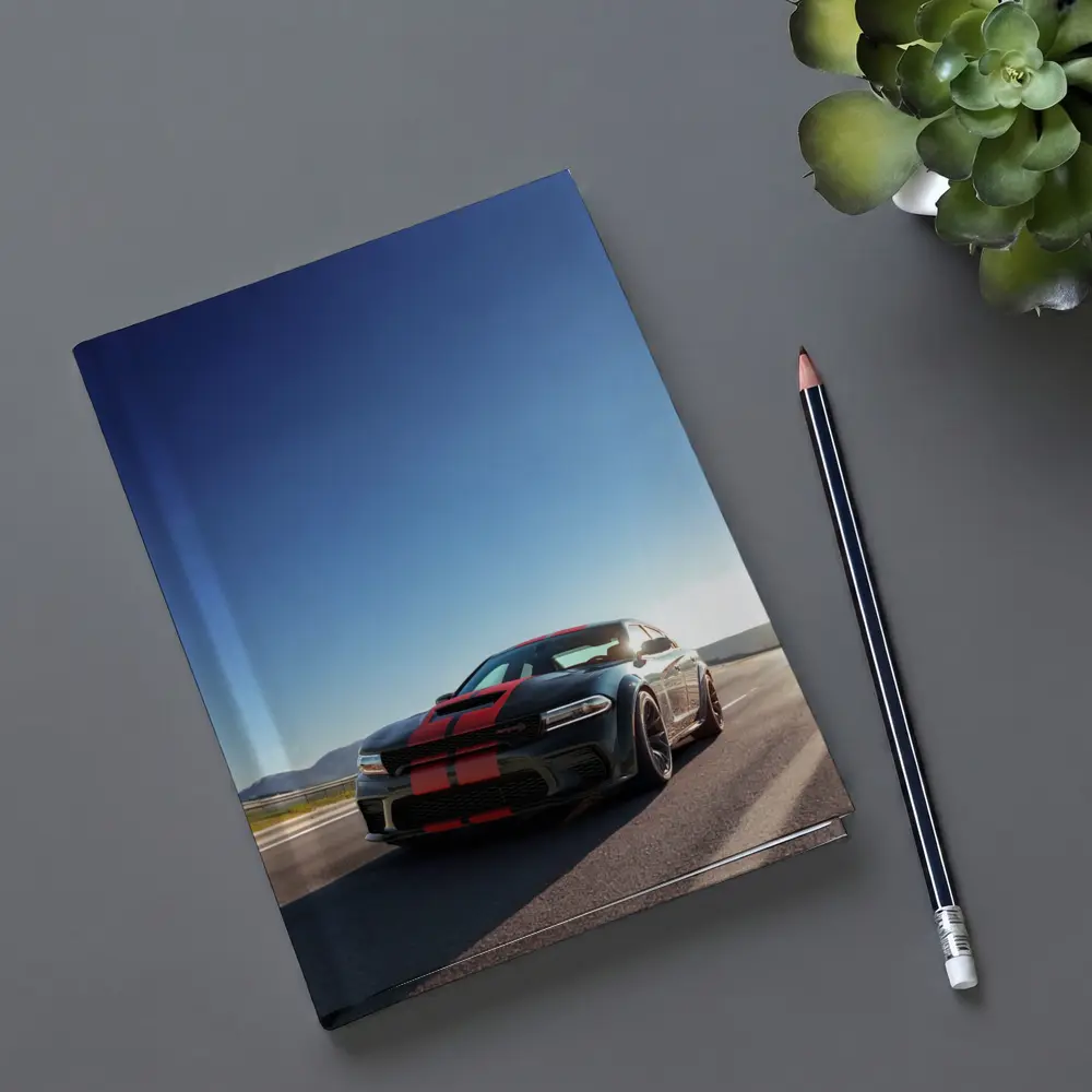 Dodge Charger Red Stripes Open Road – Notebooks