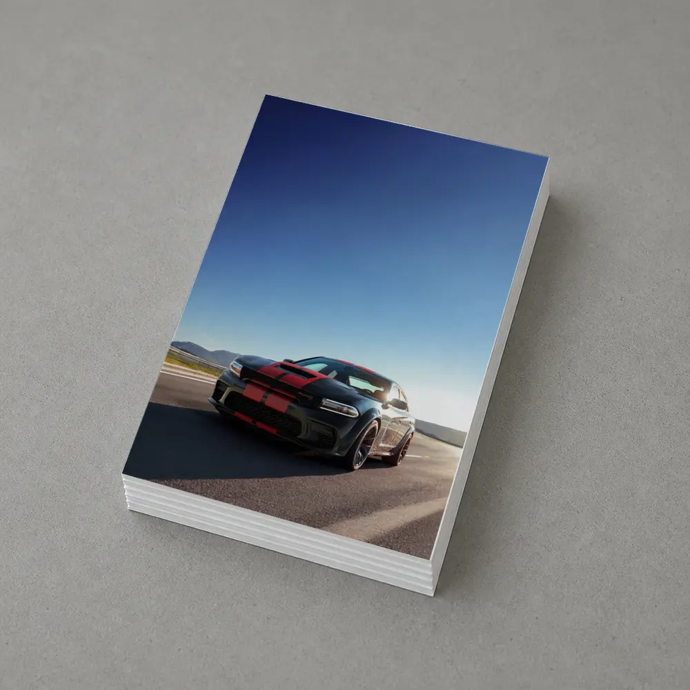 Dodge Charger Red Stripes Open Road – Postcards