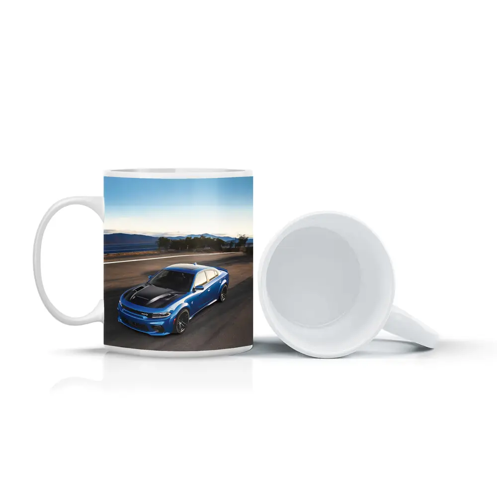 Dodge Charger Blue Muscle Car On Road – Mugs