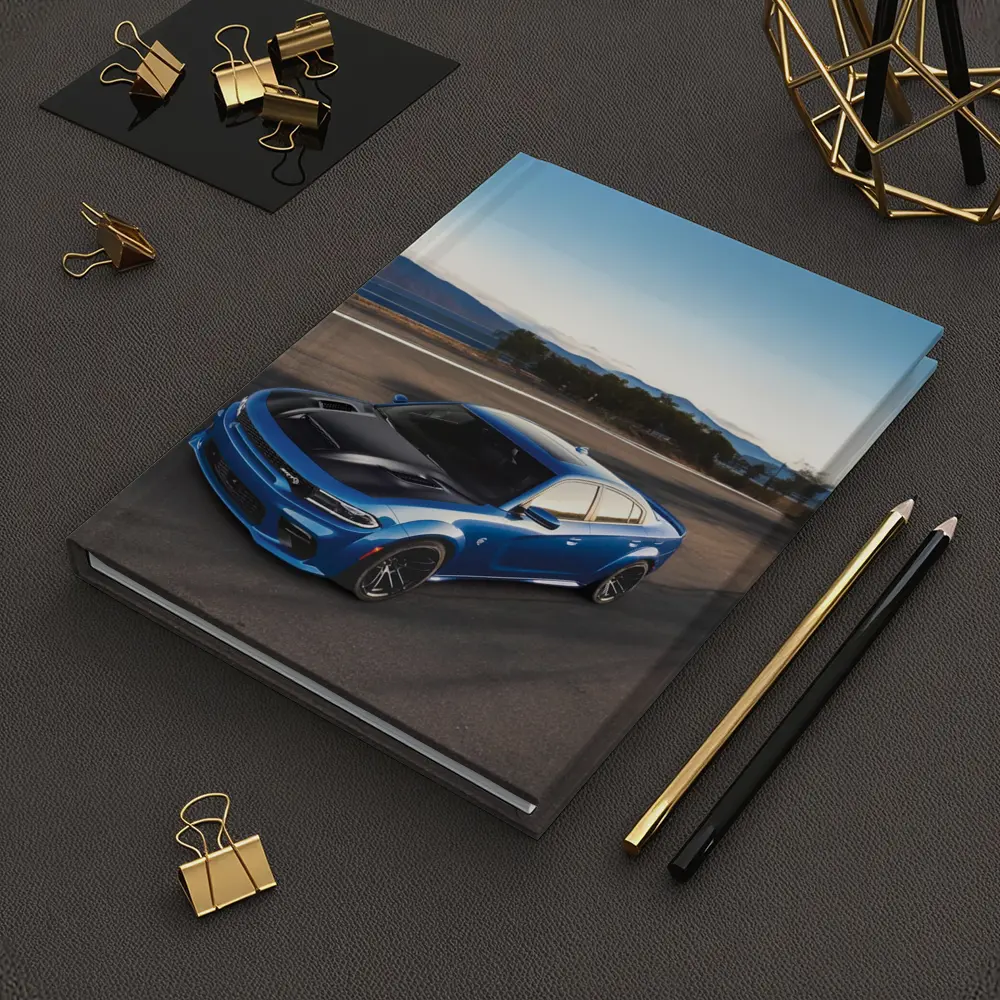 Dodge Charger Blue Muscle Car On Road – Notebooks