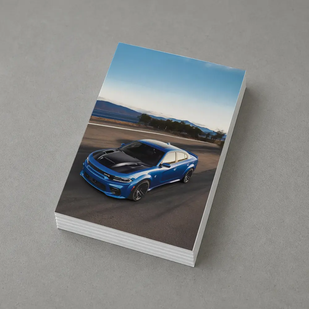 Dodge Charger Blue Muscle Car On Road – Postcards