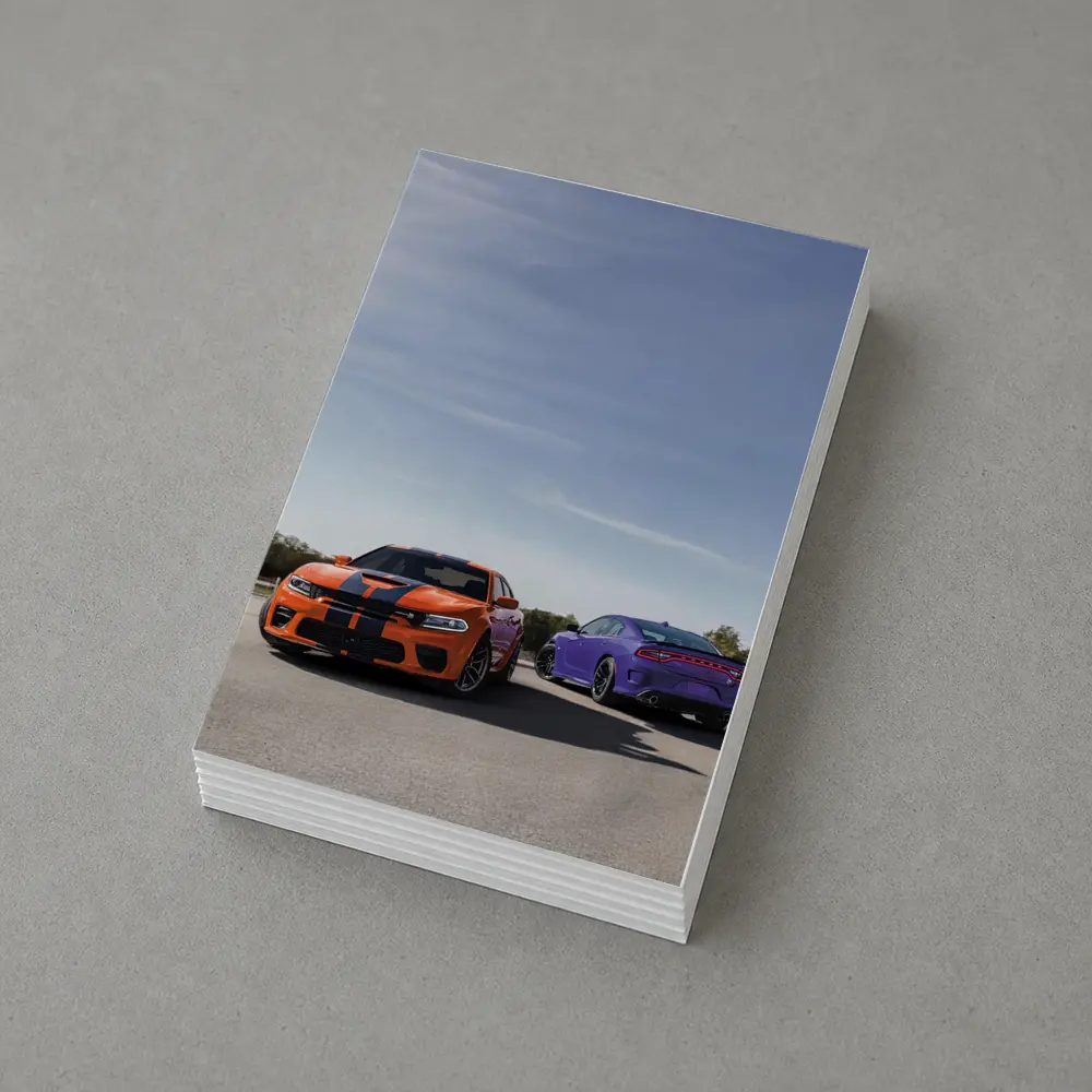 Dodge Charger Orange Purple Duo Road – Postcards