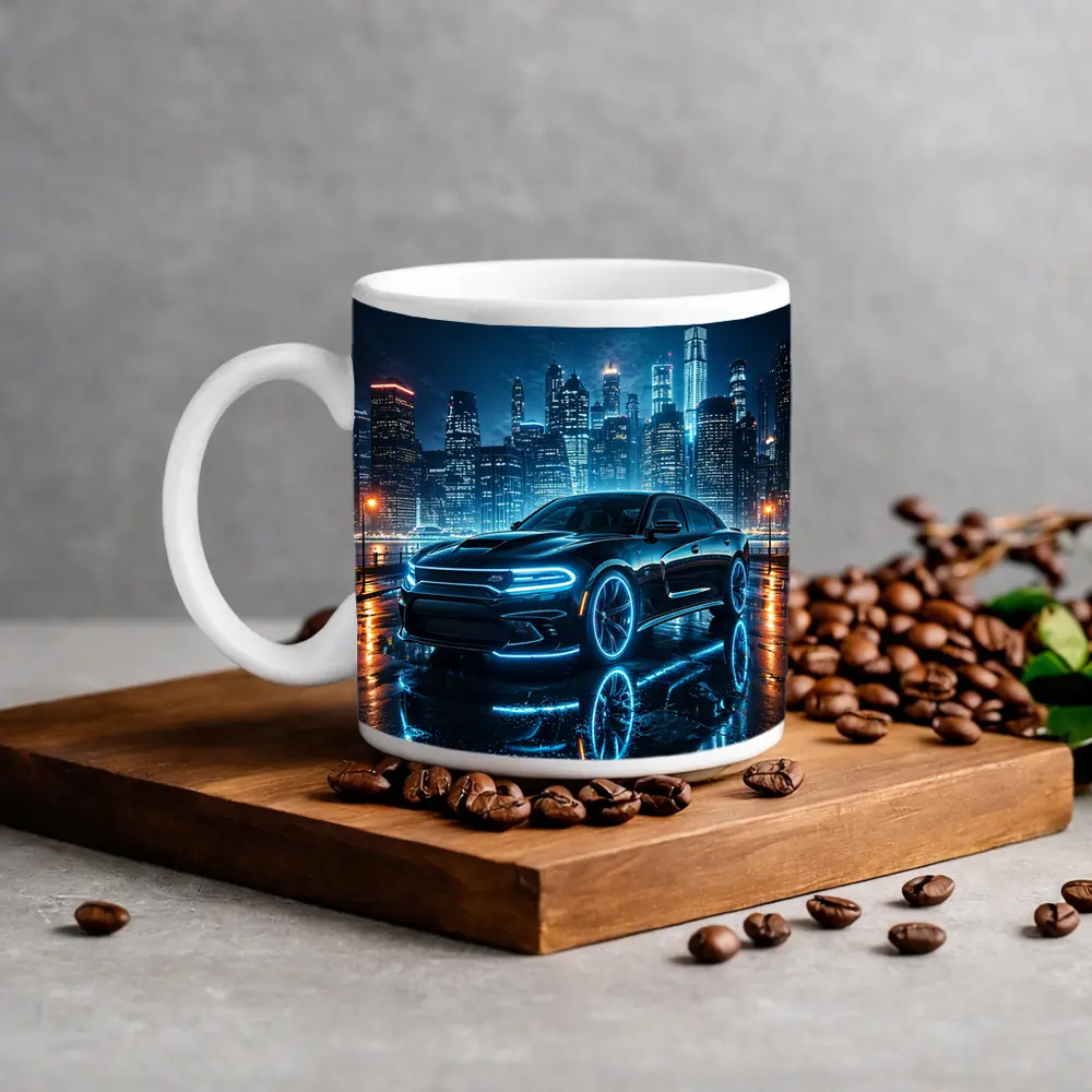 Dodge Charger Neon Glow Night City – Mugs