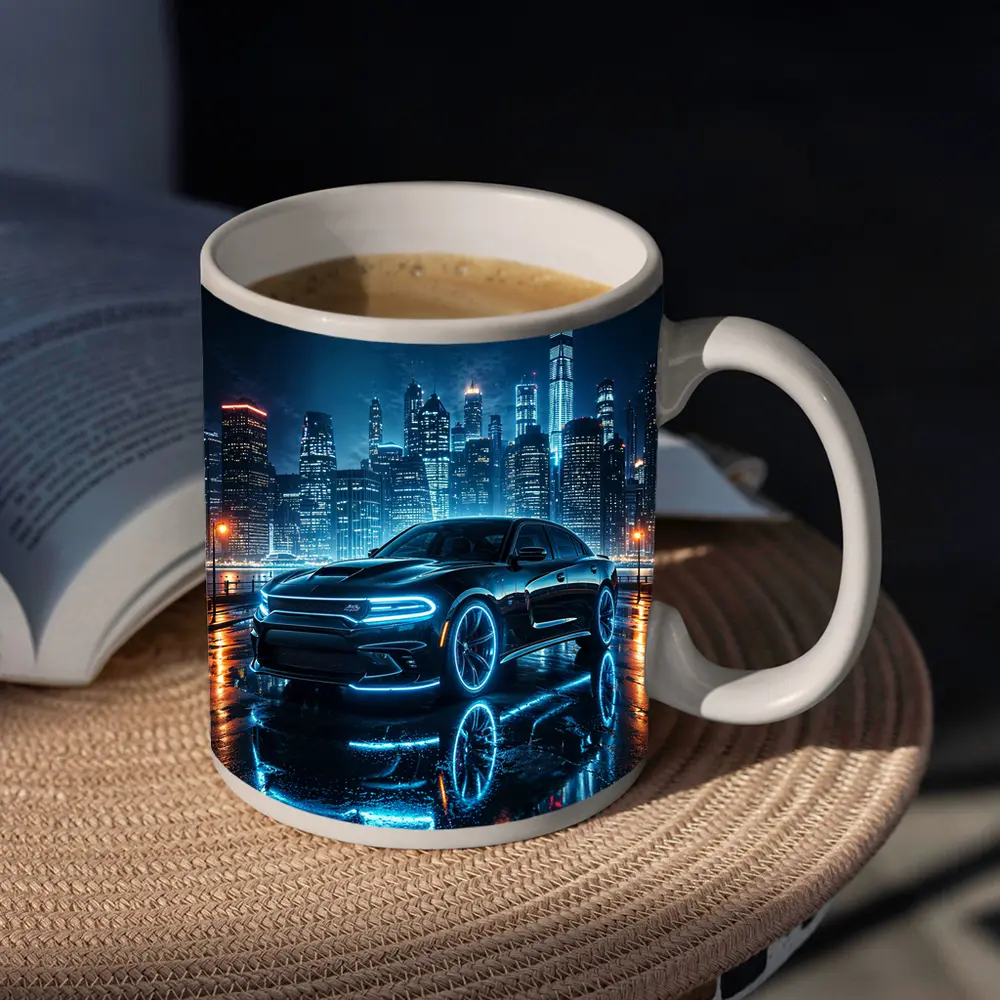 Dodge Charger Neon Glow Night City – Mugs