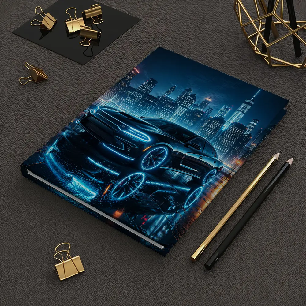 Dodge Charger Neon Glow Night City – Notebooks
