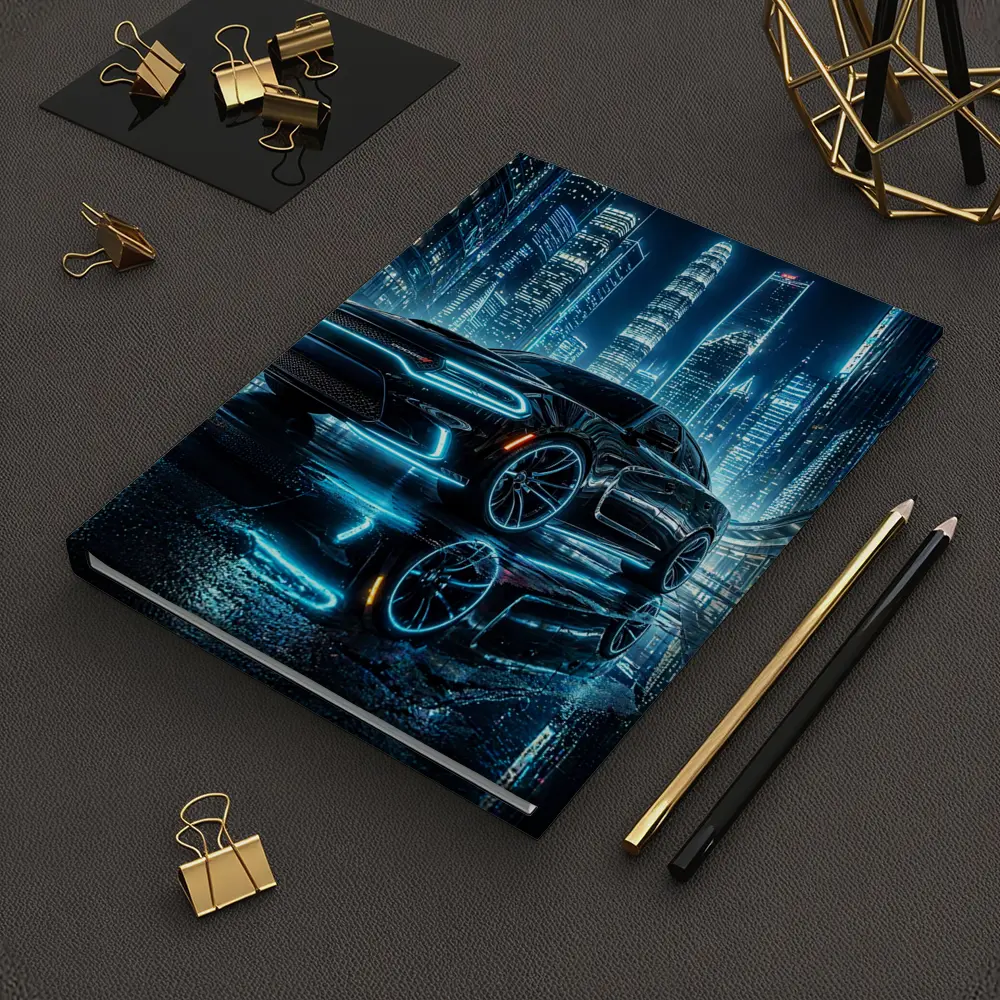 Dodge Charger Neon Lights City Night – Notebooks