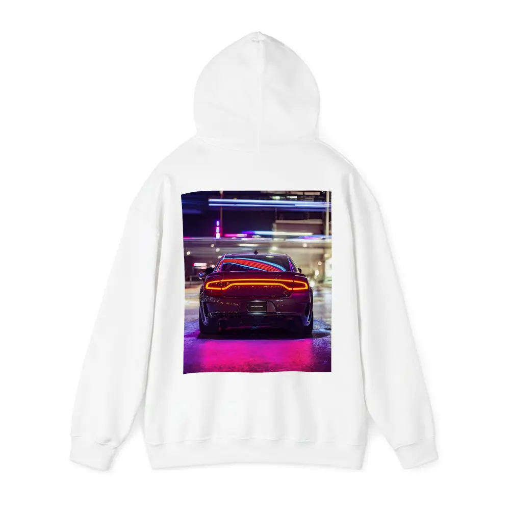 Dodge Charger Rear Neon City Night – Hoodies