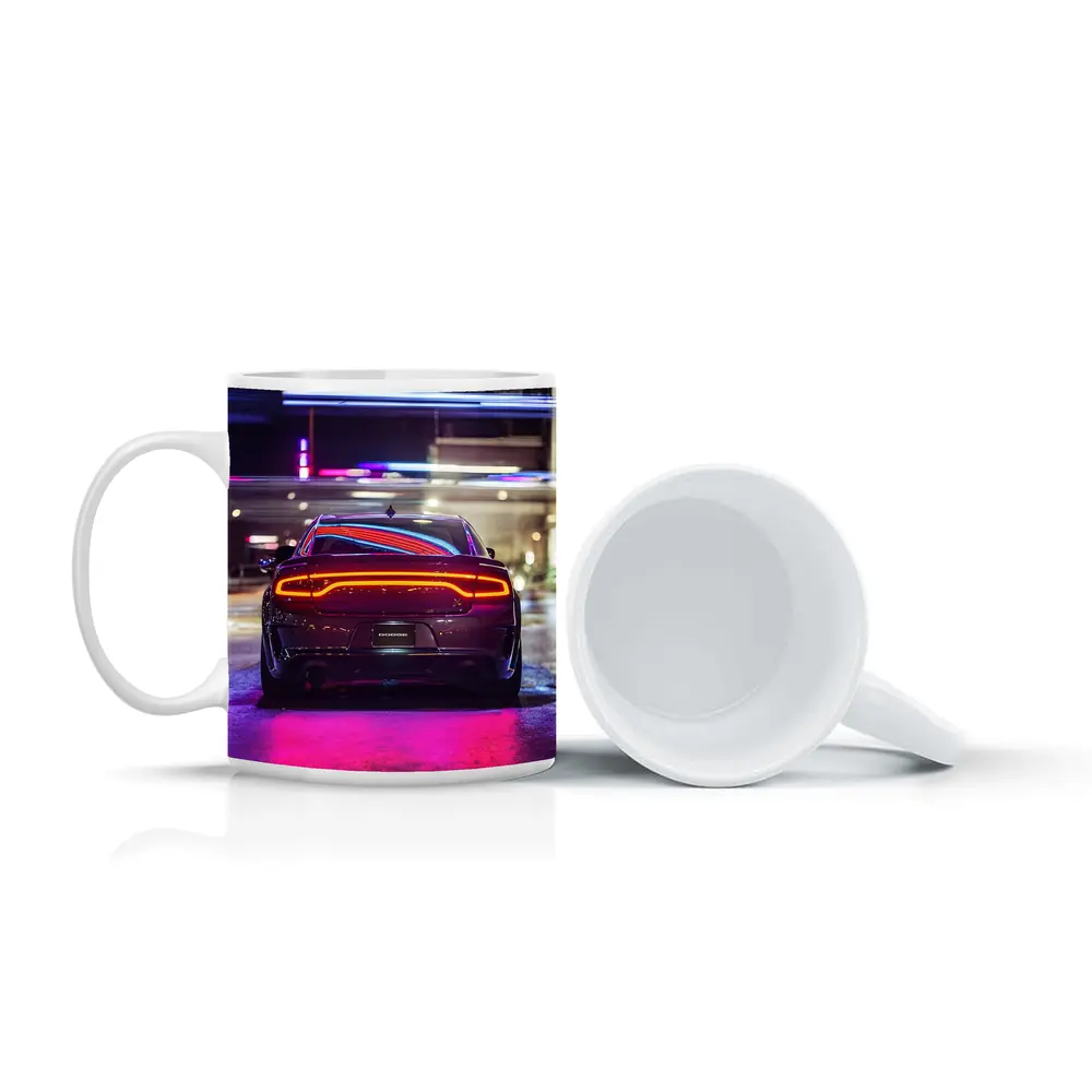 Dodge Charger Rear Neon City Night – Mugs