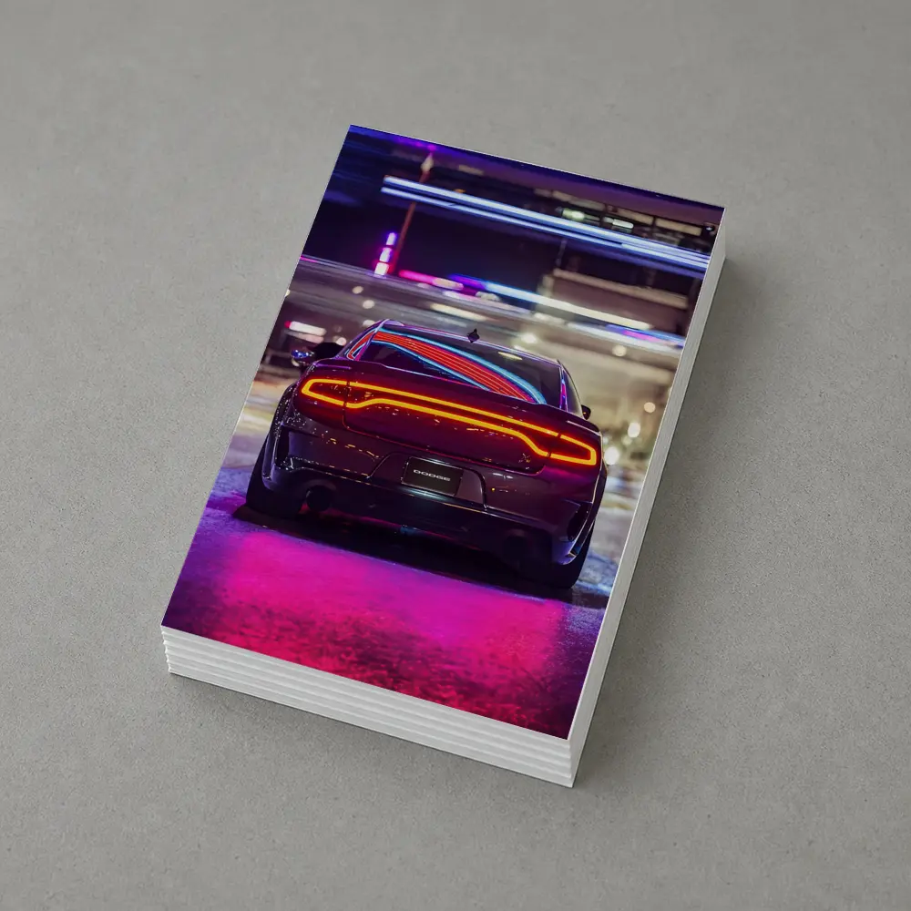 Dodge Charger Rear Neon City Night – Postcards