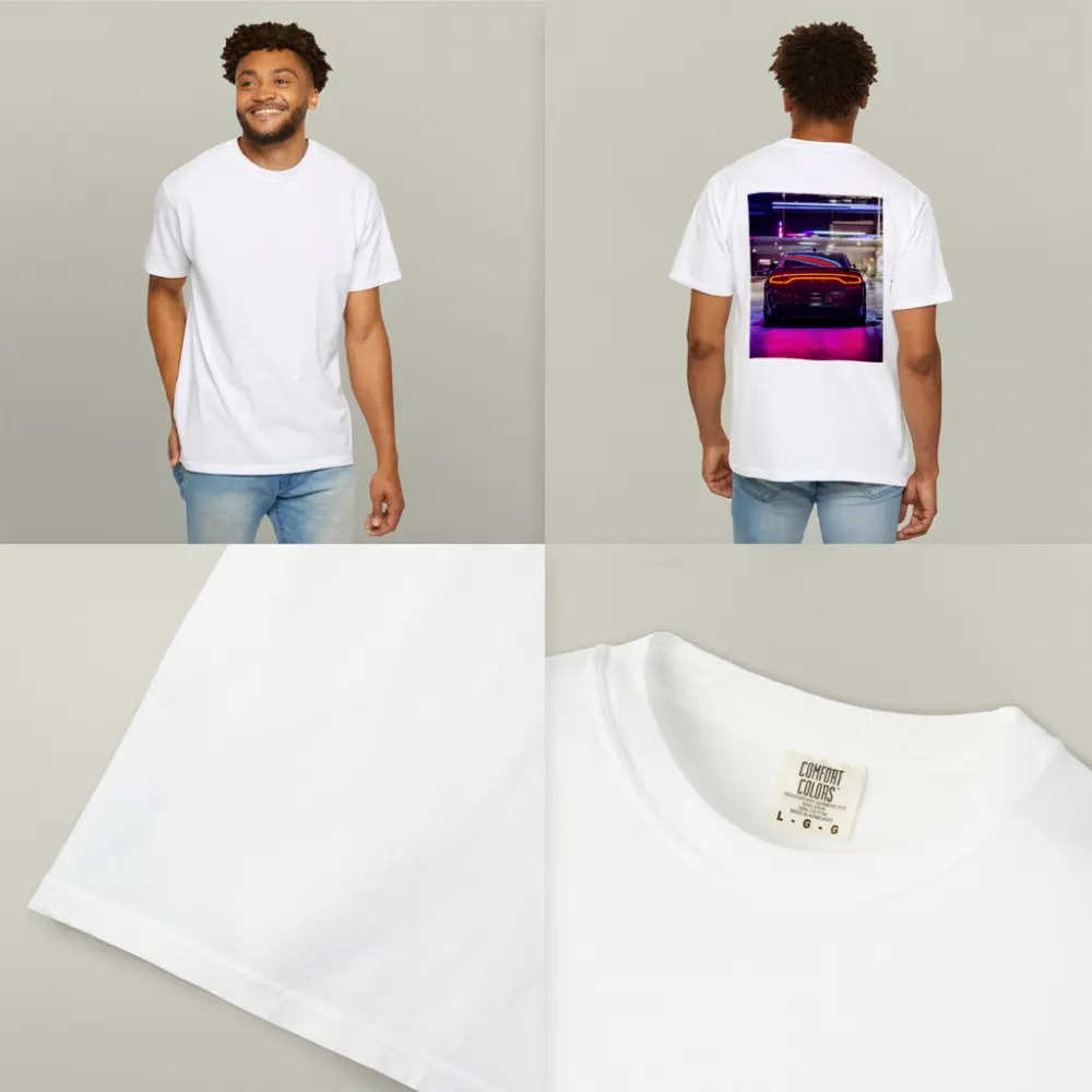 Dodge Charger Rear Neon City Night – T-Shirts