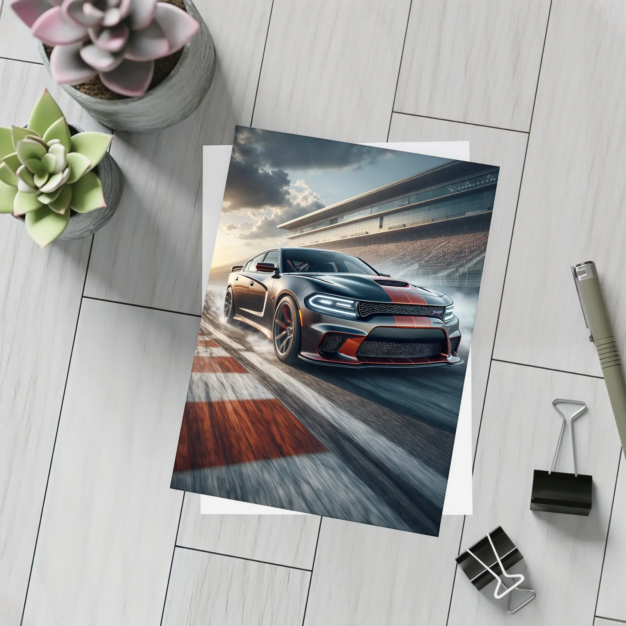 Dodge Charger SRT Hellcat On Racing Track – Postcards