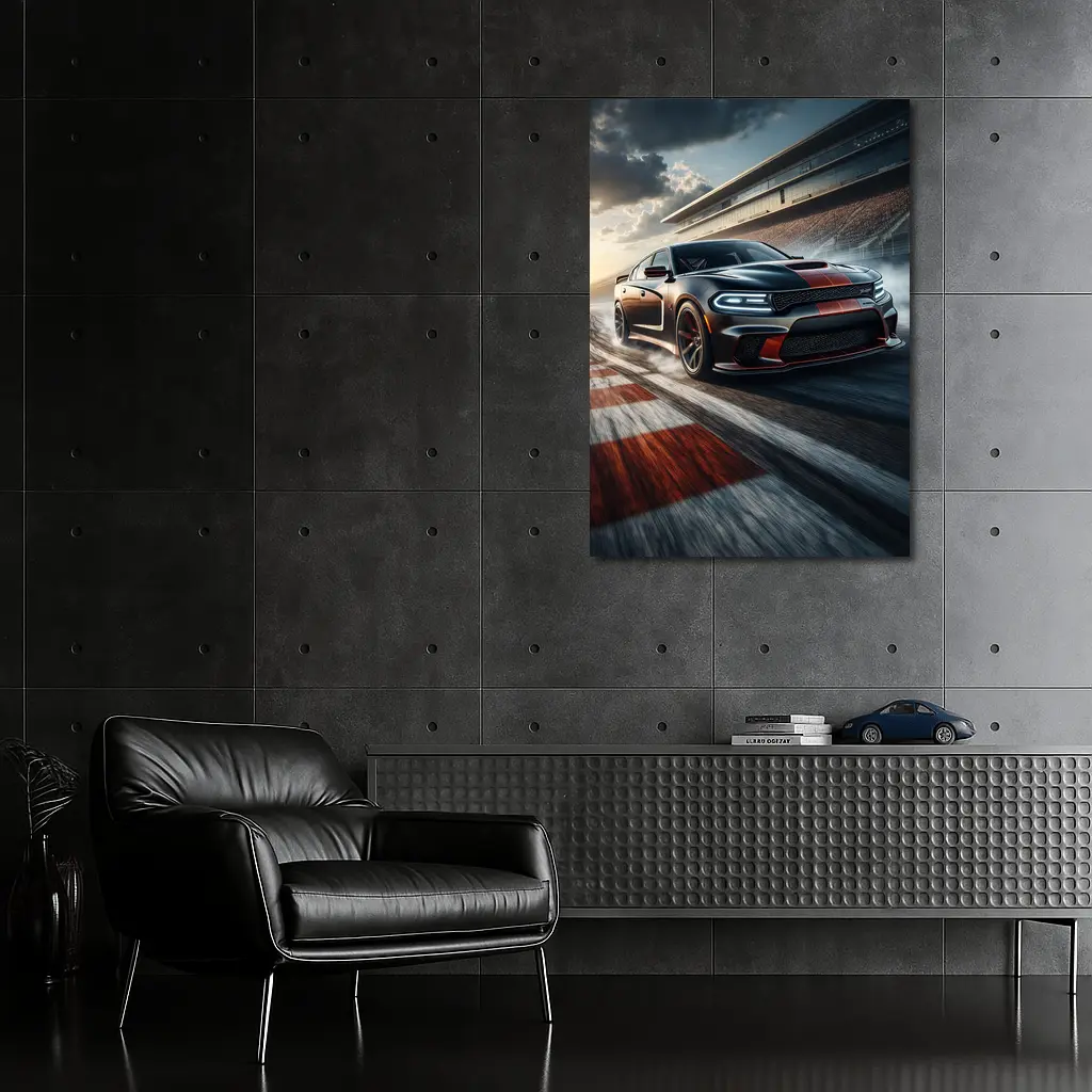 Dodge Charger SRT Hellcat On Racing Track – Wall Art