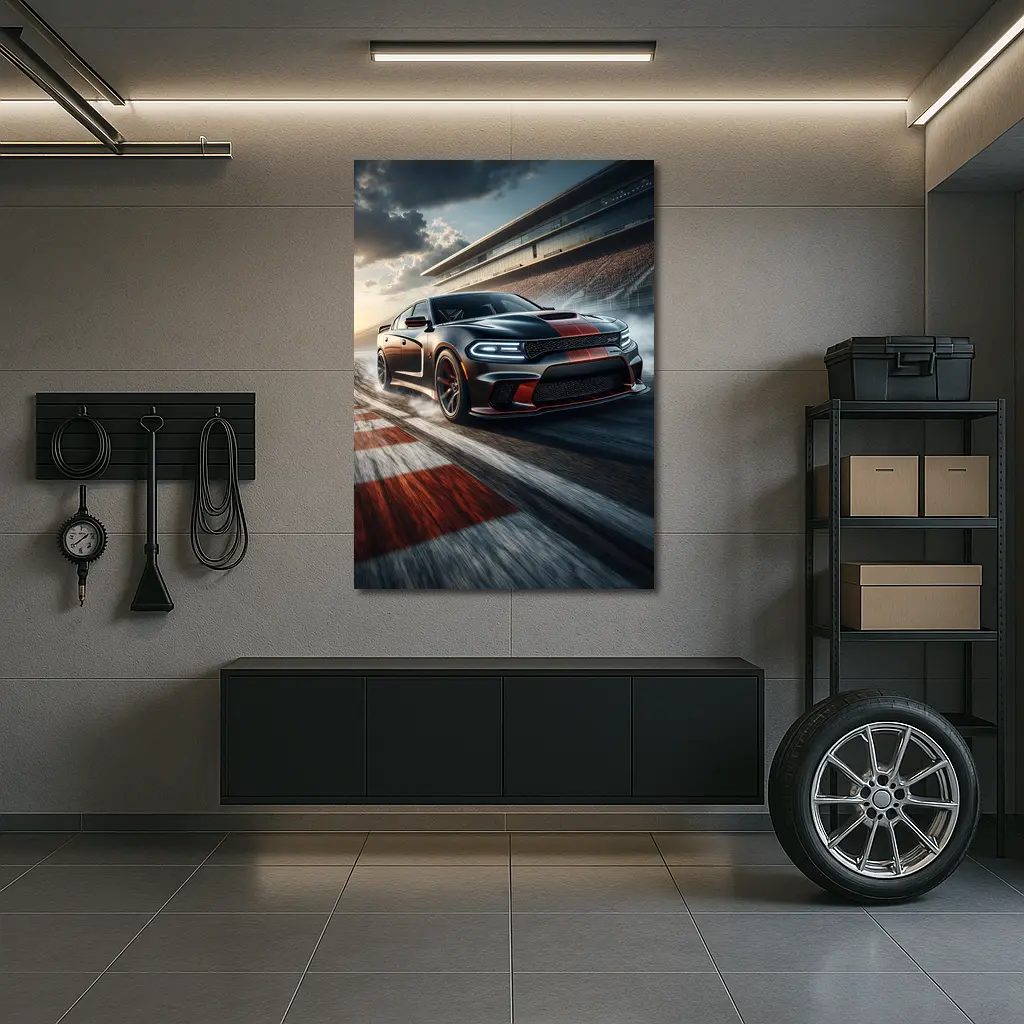 Dodge Charger SRT Hellcat On Racing Track – Wall Art