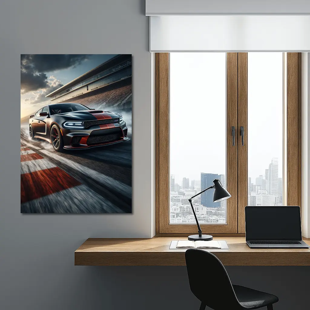 Dodge Charger SRT Hellcat On Racing Track – Wall Art