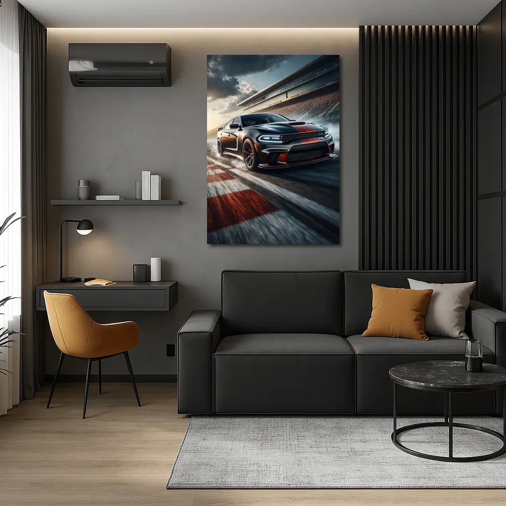 Dodge Charger SRT Hellcat On Racing Track – Wall Art