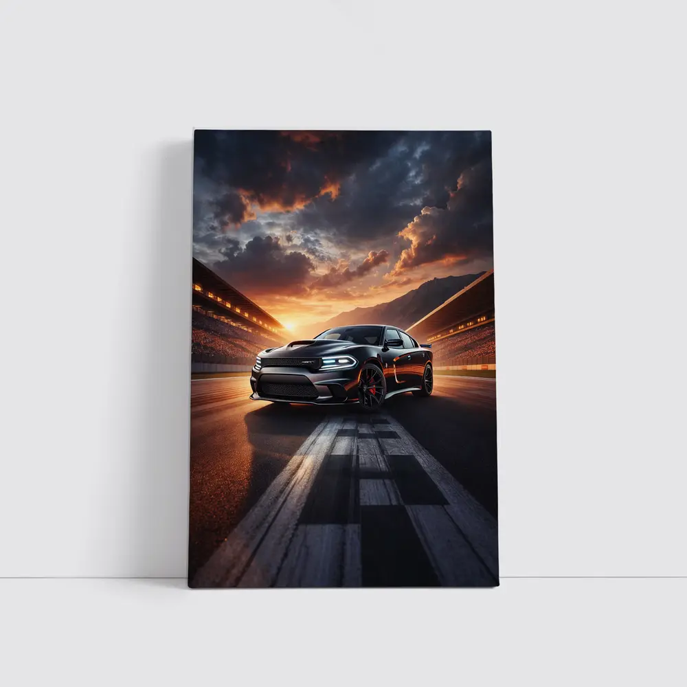 Dodge Charger SRT Hellcat Sunset Racing Track – Wall Art