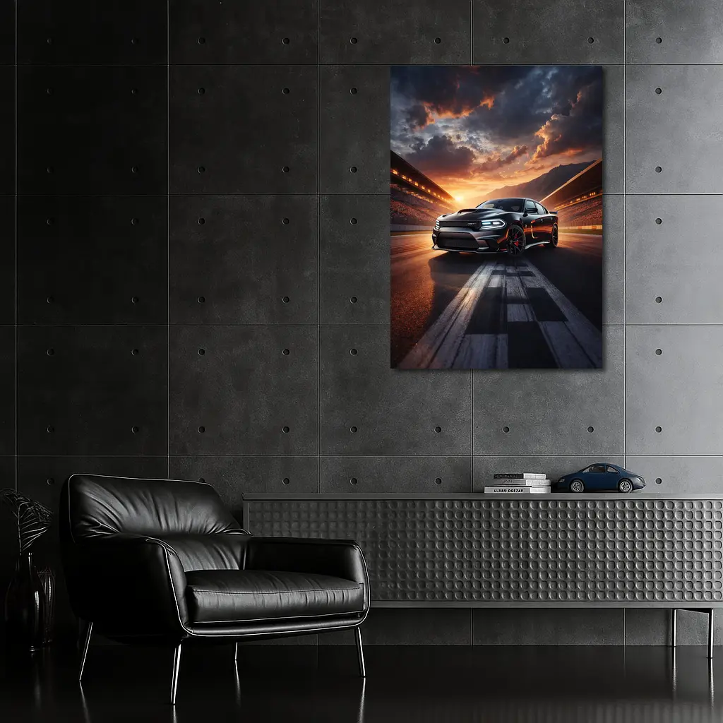 Dodge Charger SRT Hellcat Sunset Racing Track – Wall Art