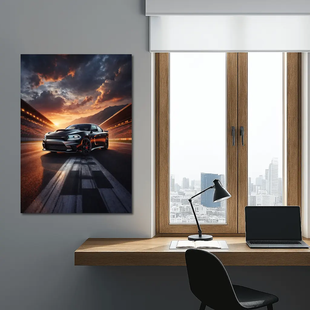 Dodge Charger SRT Hellcat Sunset Racing Track – Wall Art
