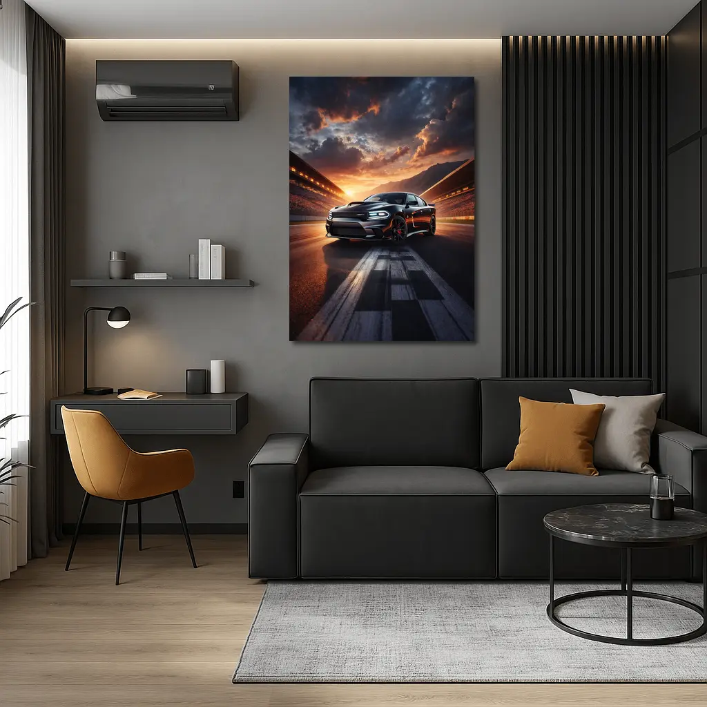 Dodge Charger SRT Hellcat Sunset Racing Track – Wall Art