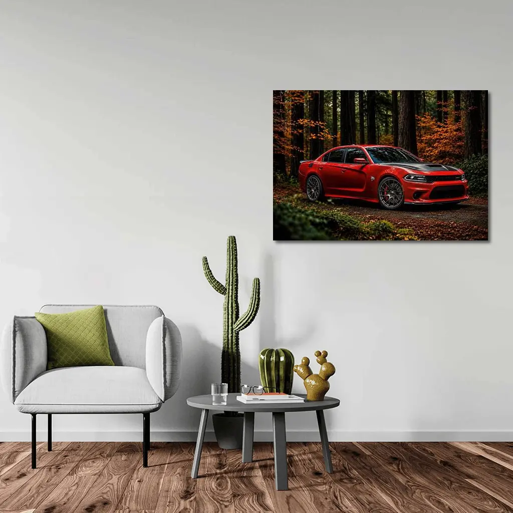 Dodge Charger SRT Hellcat Red Forest – Wall Art