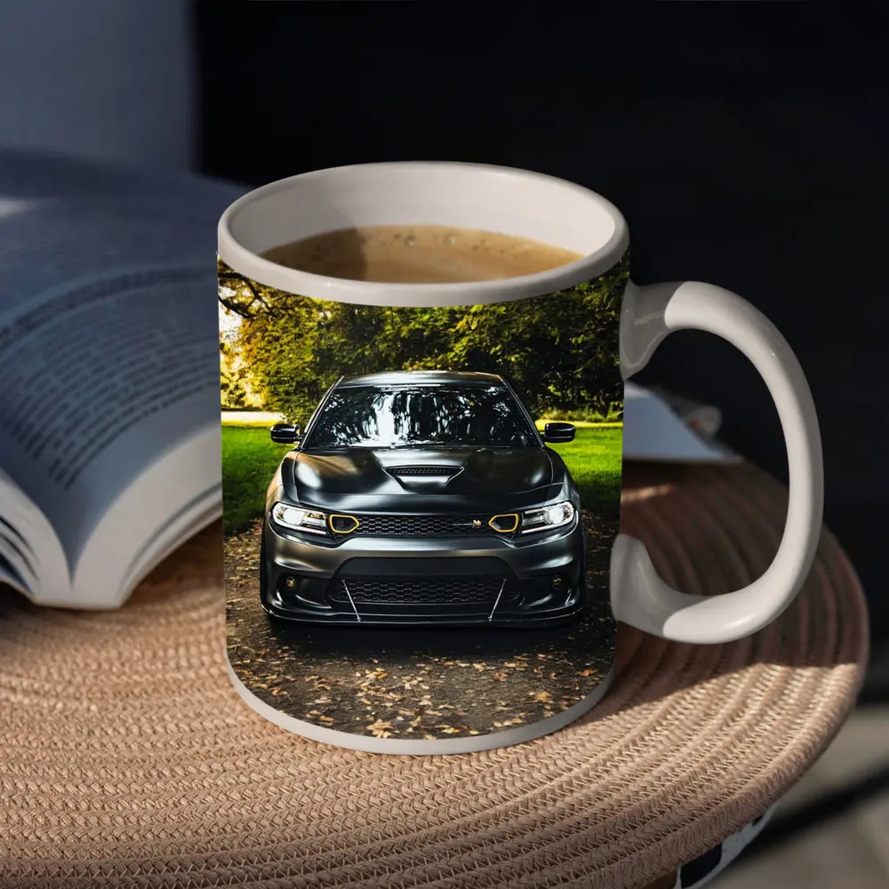 Dodge Charger Matte Black Park Setting – Mugs