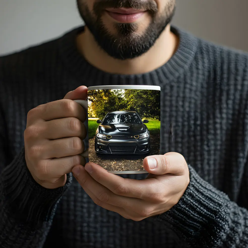 Dodge Charger Matte Black Park Setting – Mugs