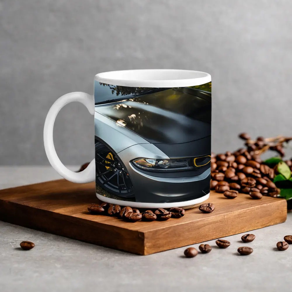 Dodge Charger Matte Gray Yellow Details Outdoors – Mugs