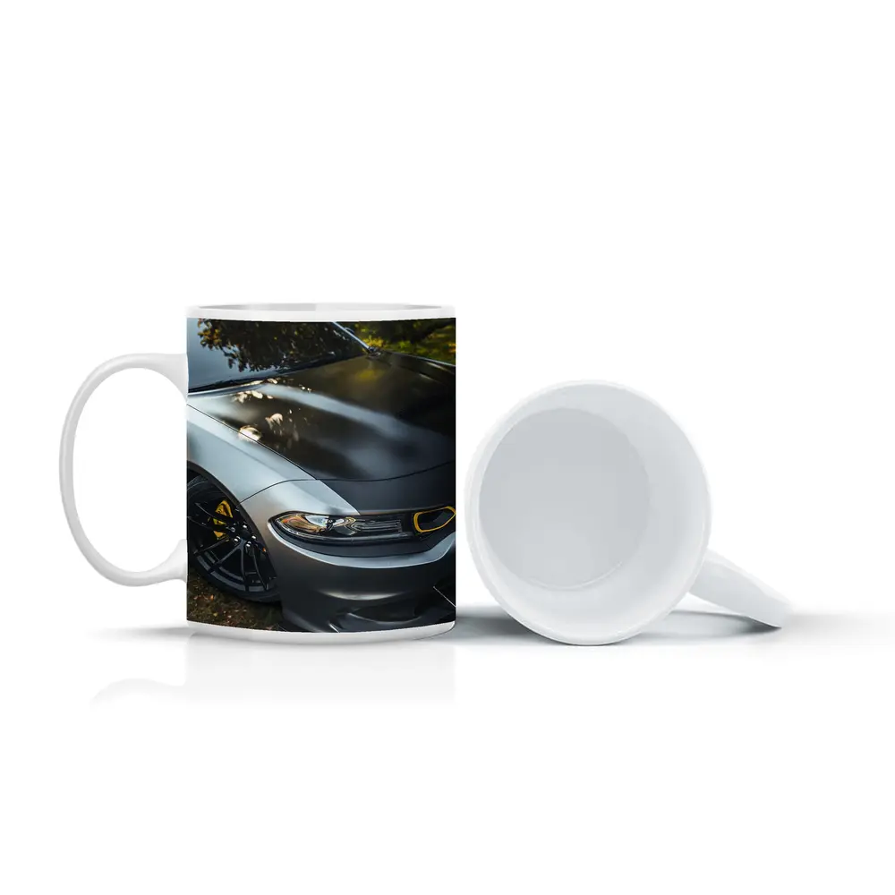 Dodge Charger Matte Gray Yellow Details Outdoors – Mugs