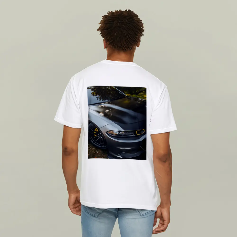 Dodge Charger Matte Gray Yellow Details Outdoors – T-Shirts