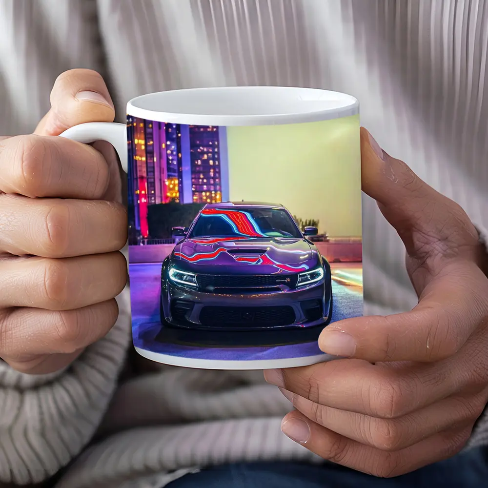 Dodge Charger Neon City Night Street – Mugs