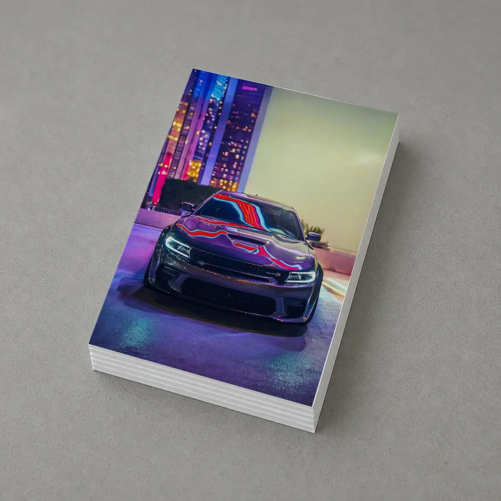 Dodge Charger Neon City Night Street – Postcards