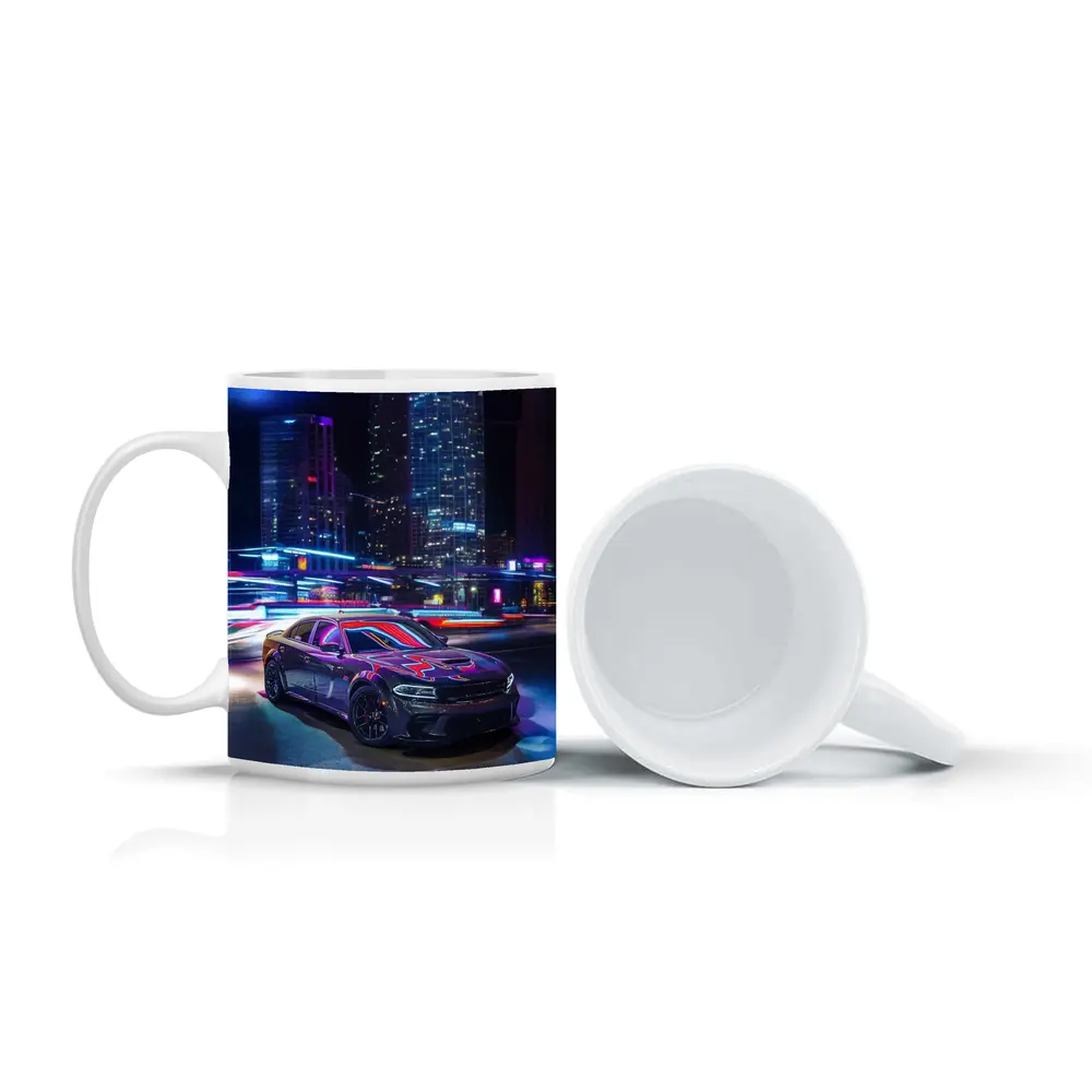 Dodge Charger Neon City Night Street – Mugs