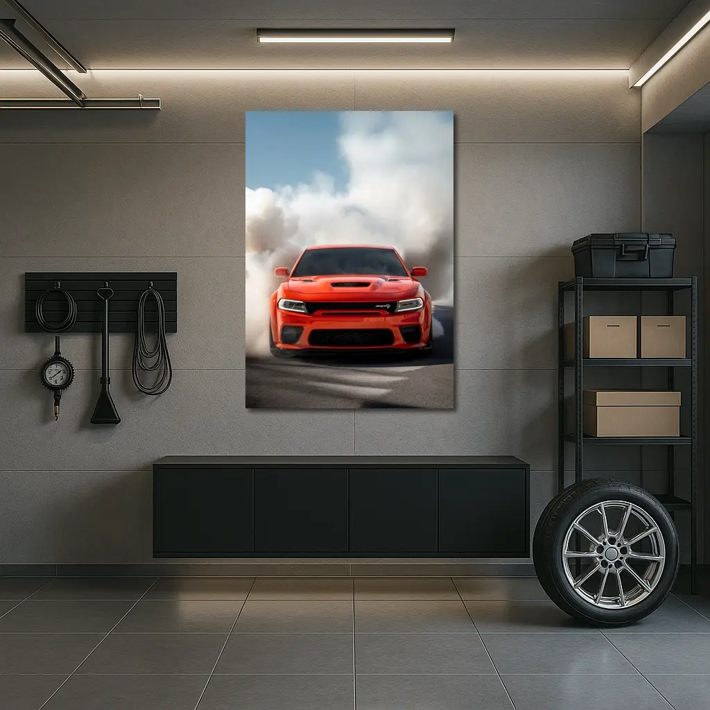 Dodge Charger SRT Burnout Smoke Track – Wall Art