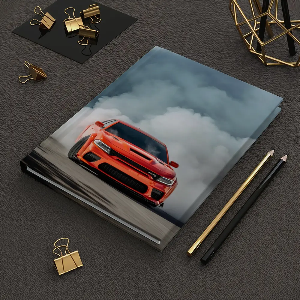 Dodge Charger Burnout Smoke Orange Muscle Car – Notebooks