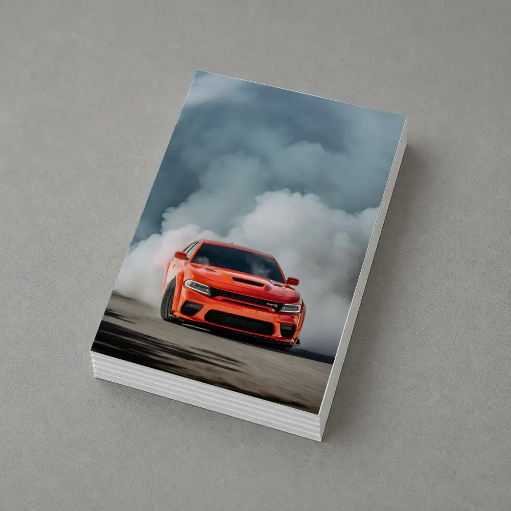 Dodge Charger Burnout Smoke Orange Muscle Car – Postcards