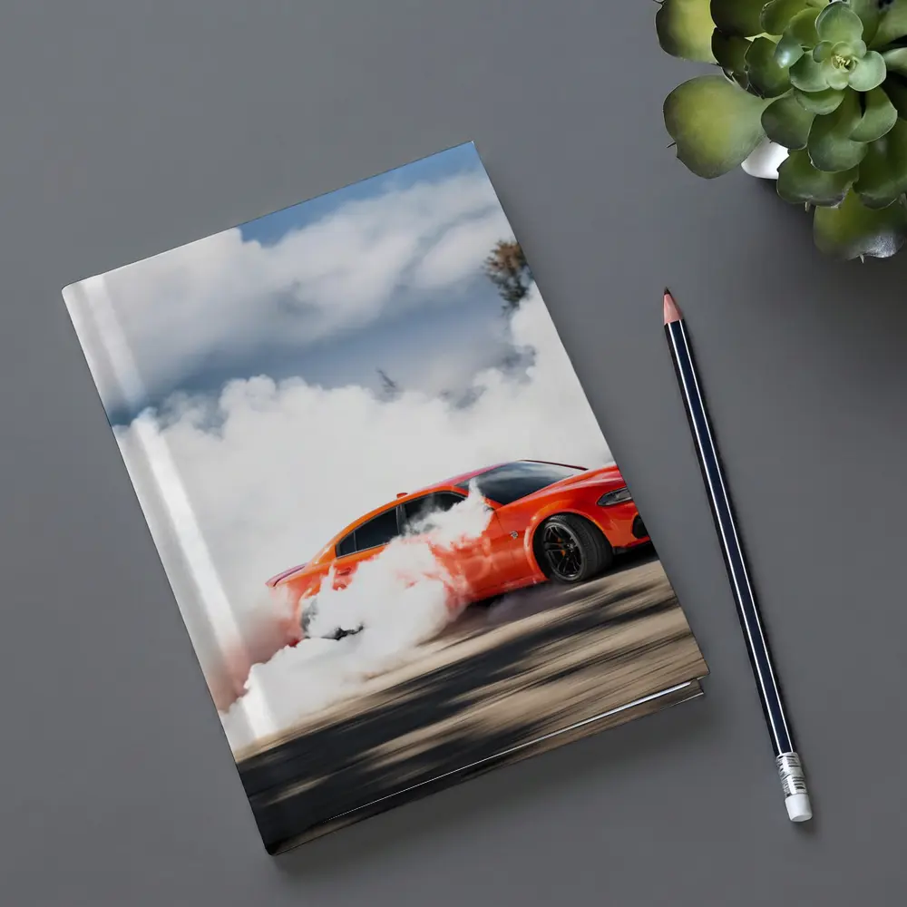 Dodge Charger Burnout Smoke Orange Muscle Car – Notebooks