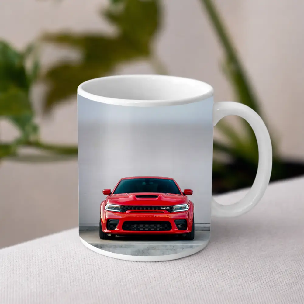 Red Dodge Charger SRT Hellcat Front View – Mugs