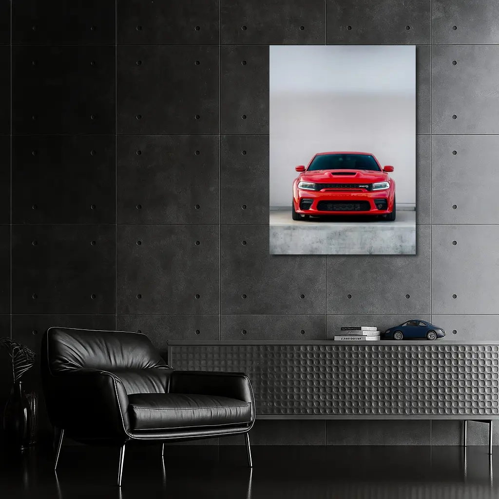 Red Dodge Charger SRT Hellcat Front View – Wall Art