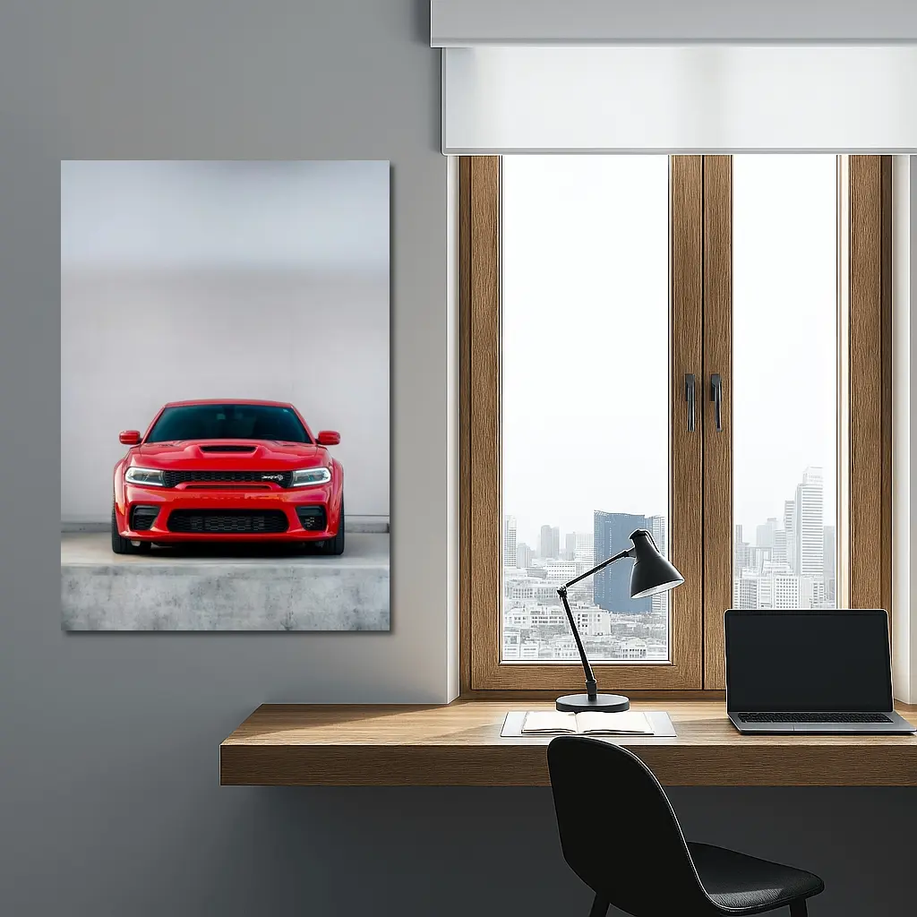 Red Dodge Charger SRT Hellcat Front View – Wall Art