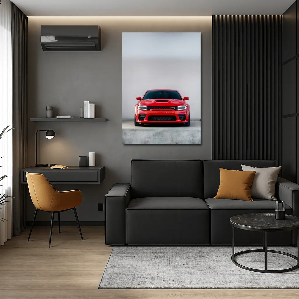 Red Dodge Charger SRT Hellcat Front View – Wall Art