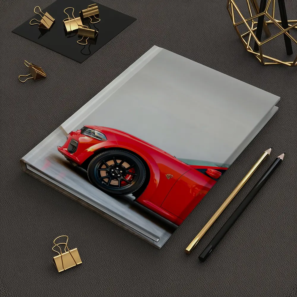 Red Dodge Charger Parked in Garage – Notebooks