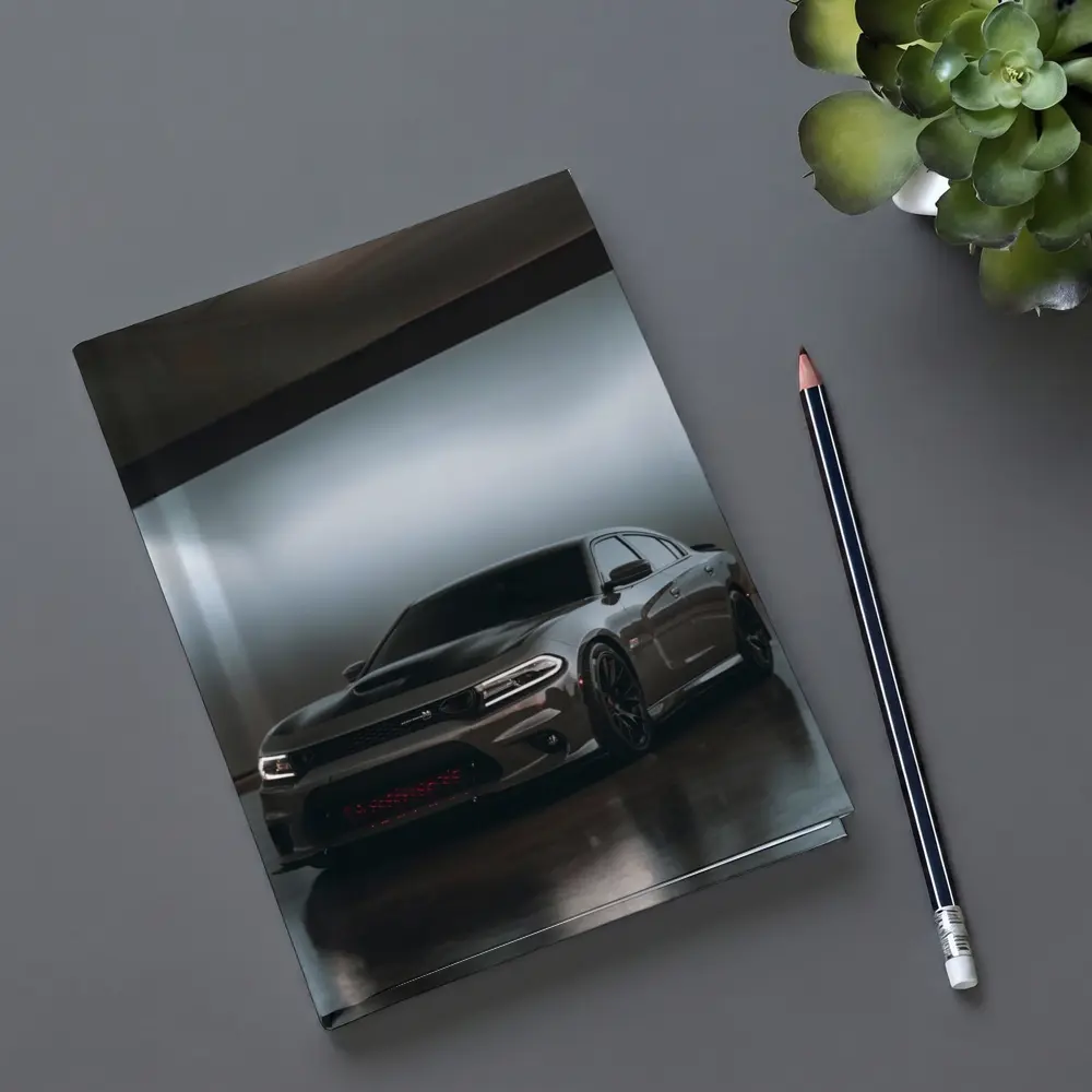 Dodge Charger Parked In Dark Garage – Notebooks
