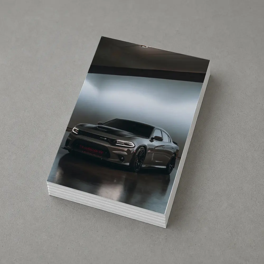 Dodge Charger Parked In Dark Garage – Postcards