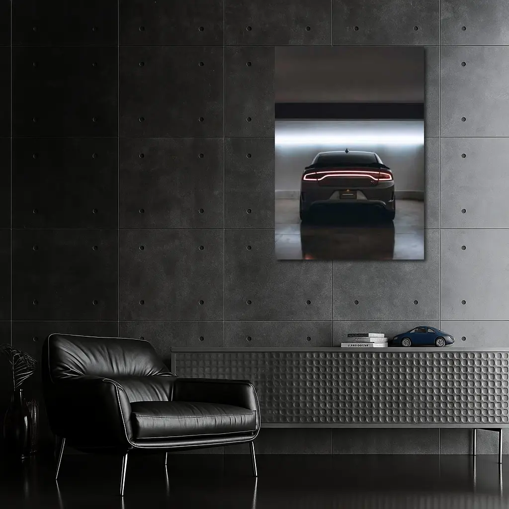 Dodge Charger Rear View Underground Parking – Wall Art
