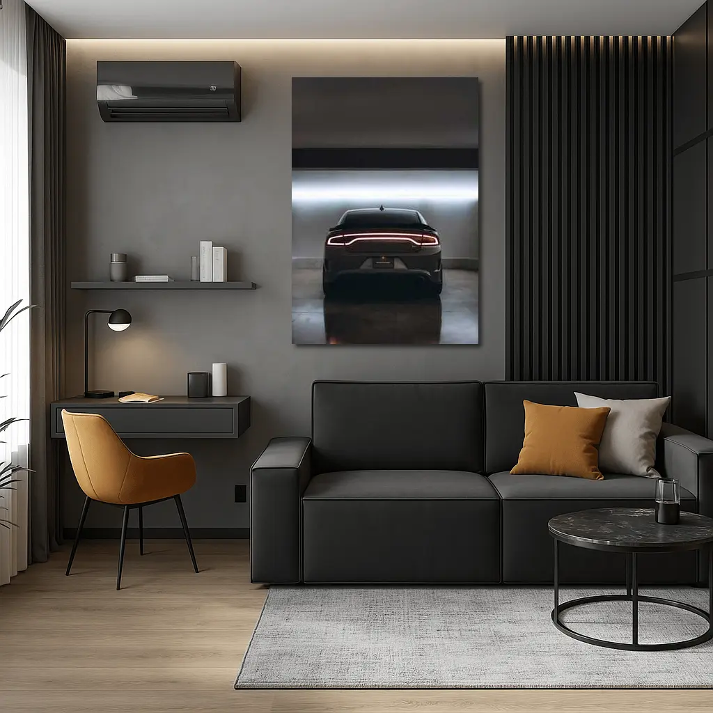 Dodge Charger Rear View Underground Parking – Wall Art