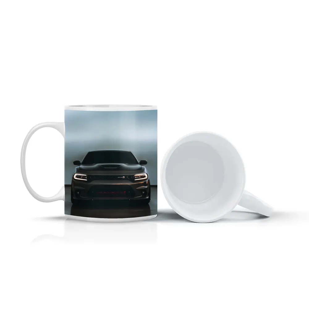 Dodge Charger Dark Front View Studio – Mugs