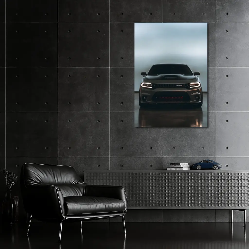 Dodge Charger Dark Front View Studio – Wall Art