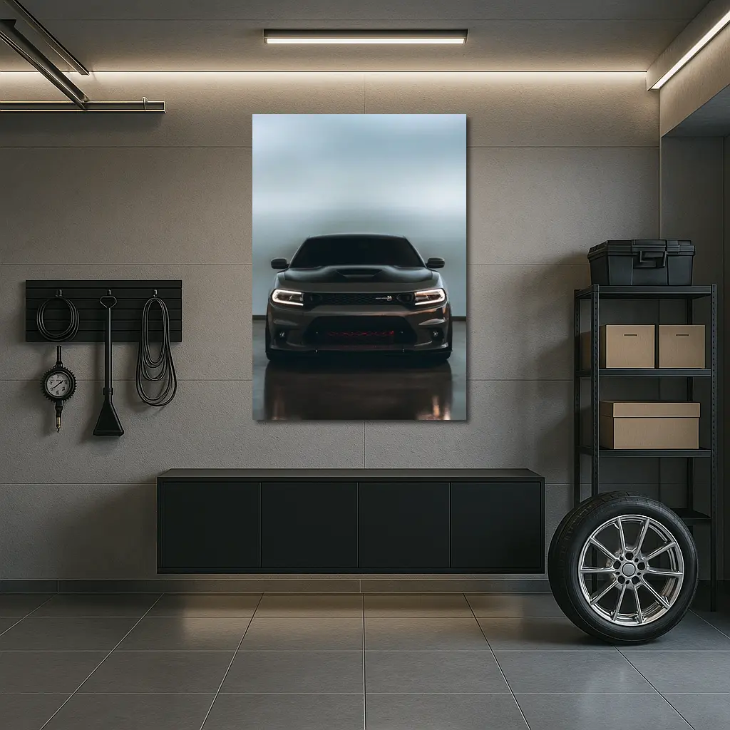 Dodge Charger Dark Front View Studio – Wall Art