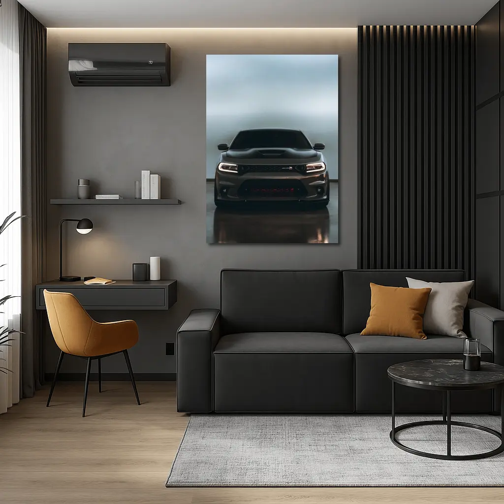 Dodge Charger Dark Front View Studio – Wall Art