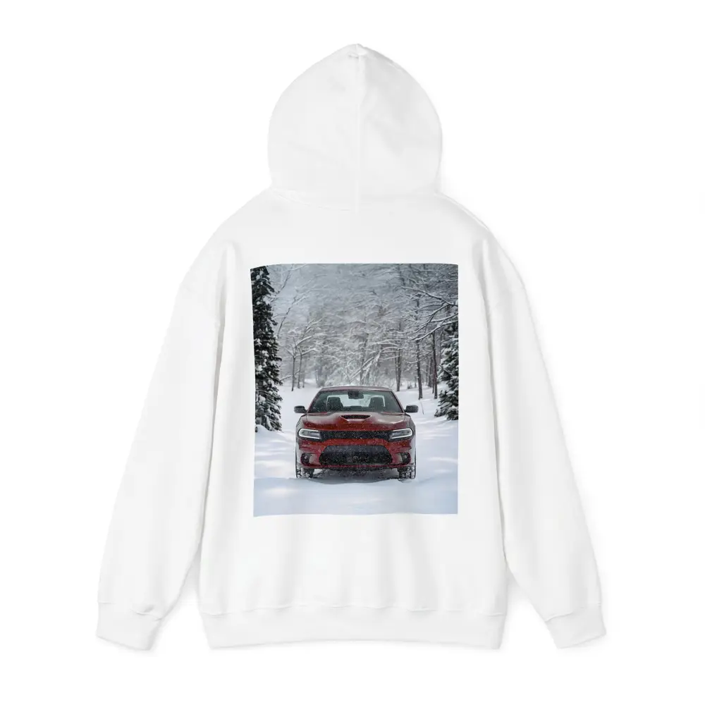 Dodge Charger Red Muscle Car Winter Snow – Hoodies